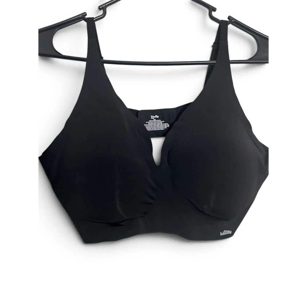 Kindly Yours Women's Black Wireless Deep V Plunge Bra